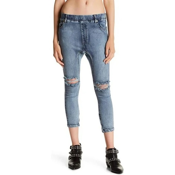 NWT One Teaspoon Killers Jeans Phoenix Wash Distressed Rips Drop Crotch Sz 24 - Picture 2 of 15